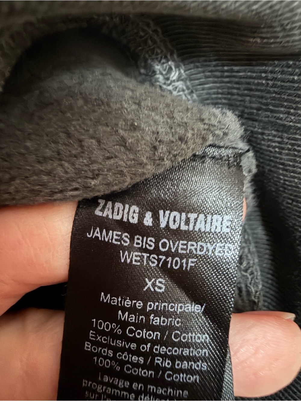 Zadig & Voltaire James
Overdyed Sweatshirt Charcoal
Gray Size XS (fits xxs) - Picture 4 of 4